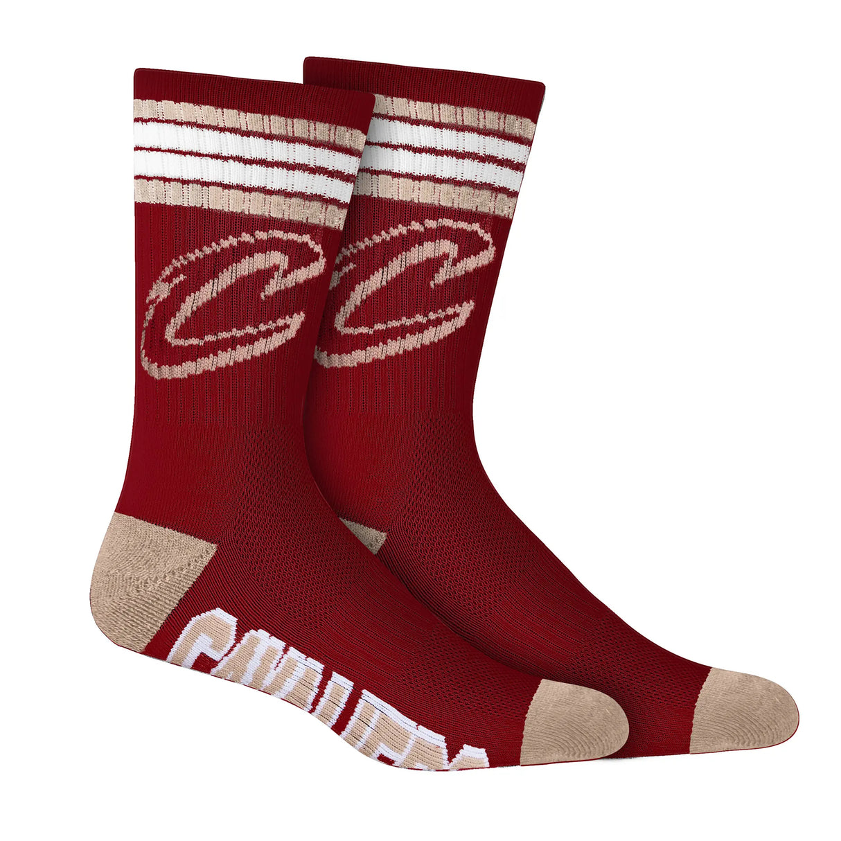 Ultra Game Men's NBA Official Athletic Cushioned Secure Fit Team Crew Socks - 3 Pack | Cleveland Cavaliers