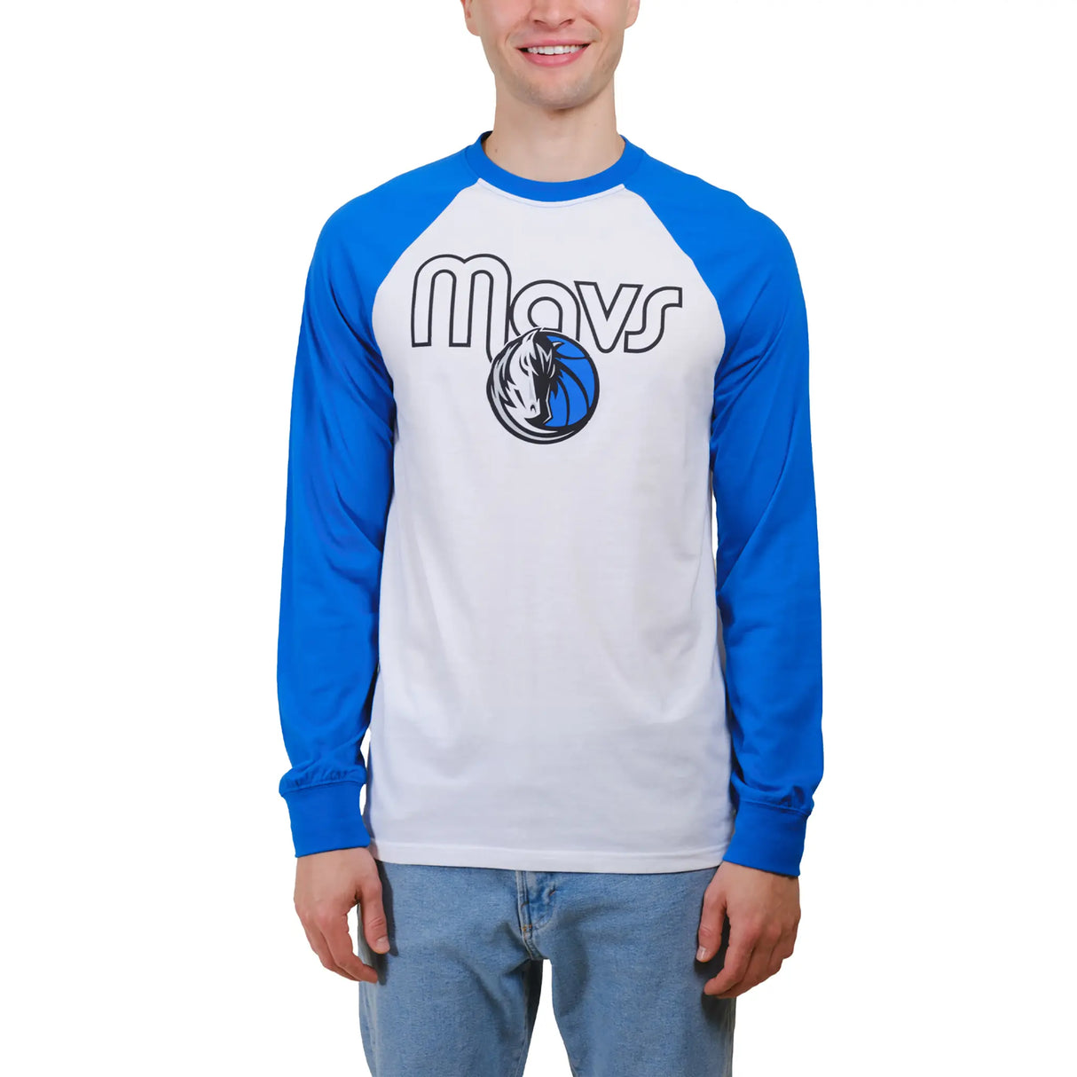 Ultra Game Men’s NBA Official Super Soft Raglan Baseball T-Shirt | Dallas Mavericks
