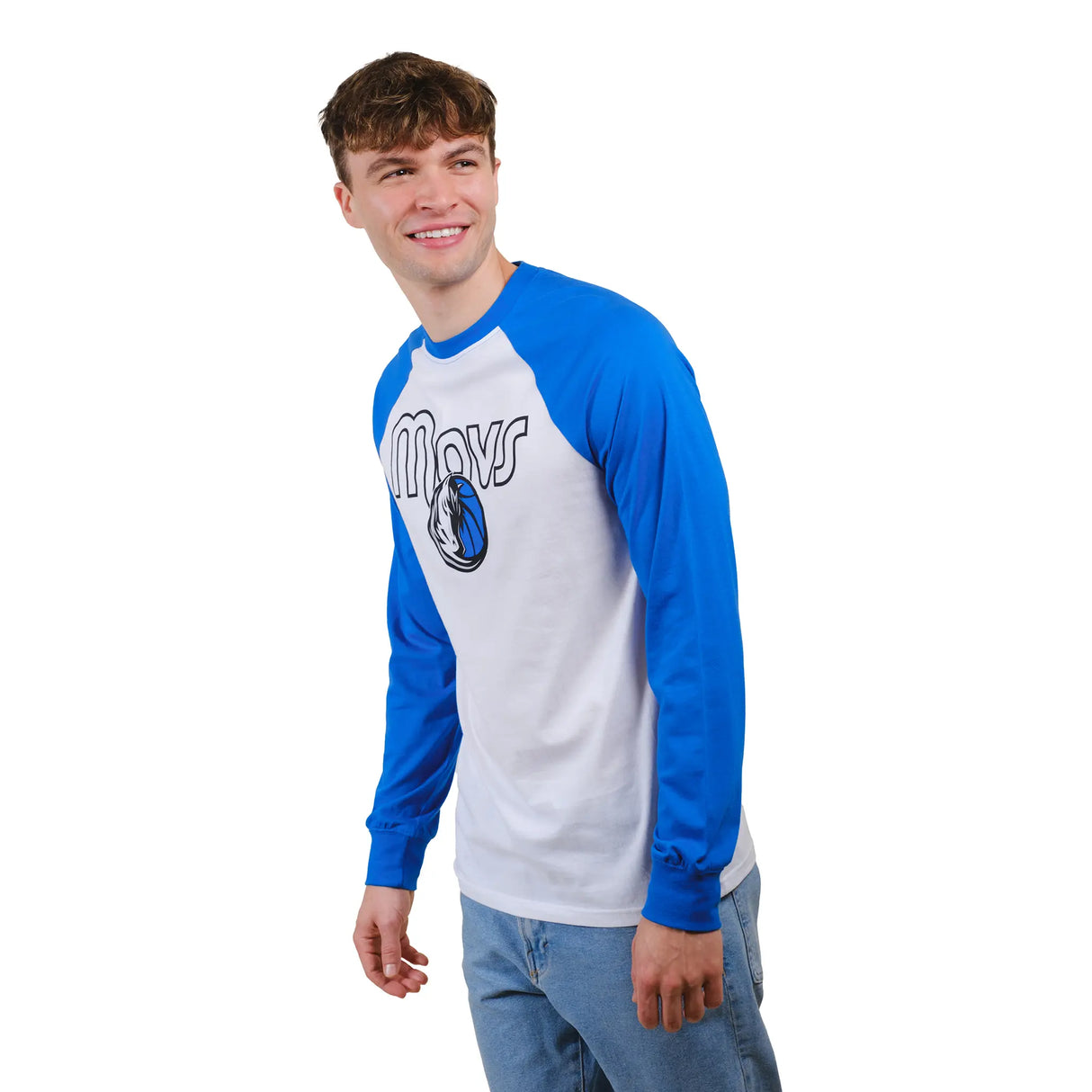 Ultra Game Men’s NBA Official Super Soft Raglan Baseball T-Shirt | Dallas Mavericks