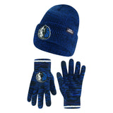 Ultra Game Men's NBA Official Super Soft Winter Beanie Knit Hat with Extra Warm Touch Screen Gloves | Dallas Mavericks