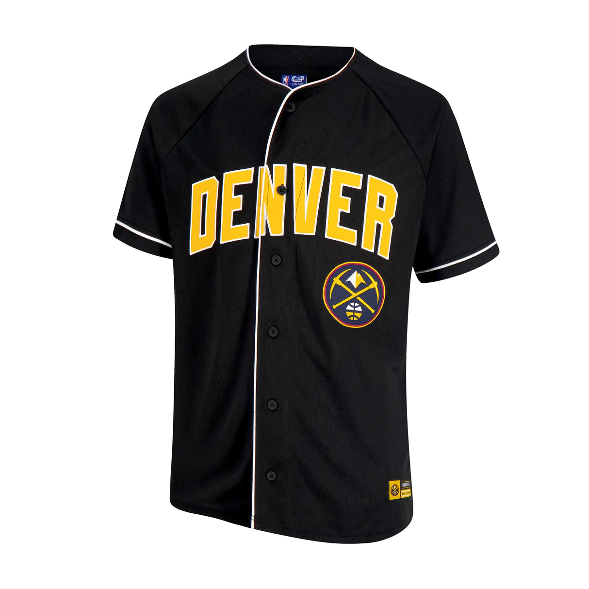 Ultra Game Men’s NBA Official Super Soft Button Down Jersey Baseball Shirt | Denver Nuggets