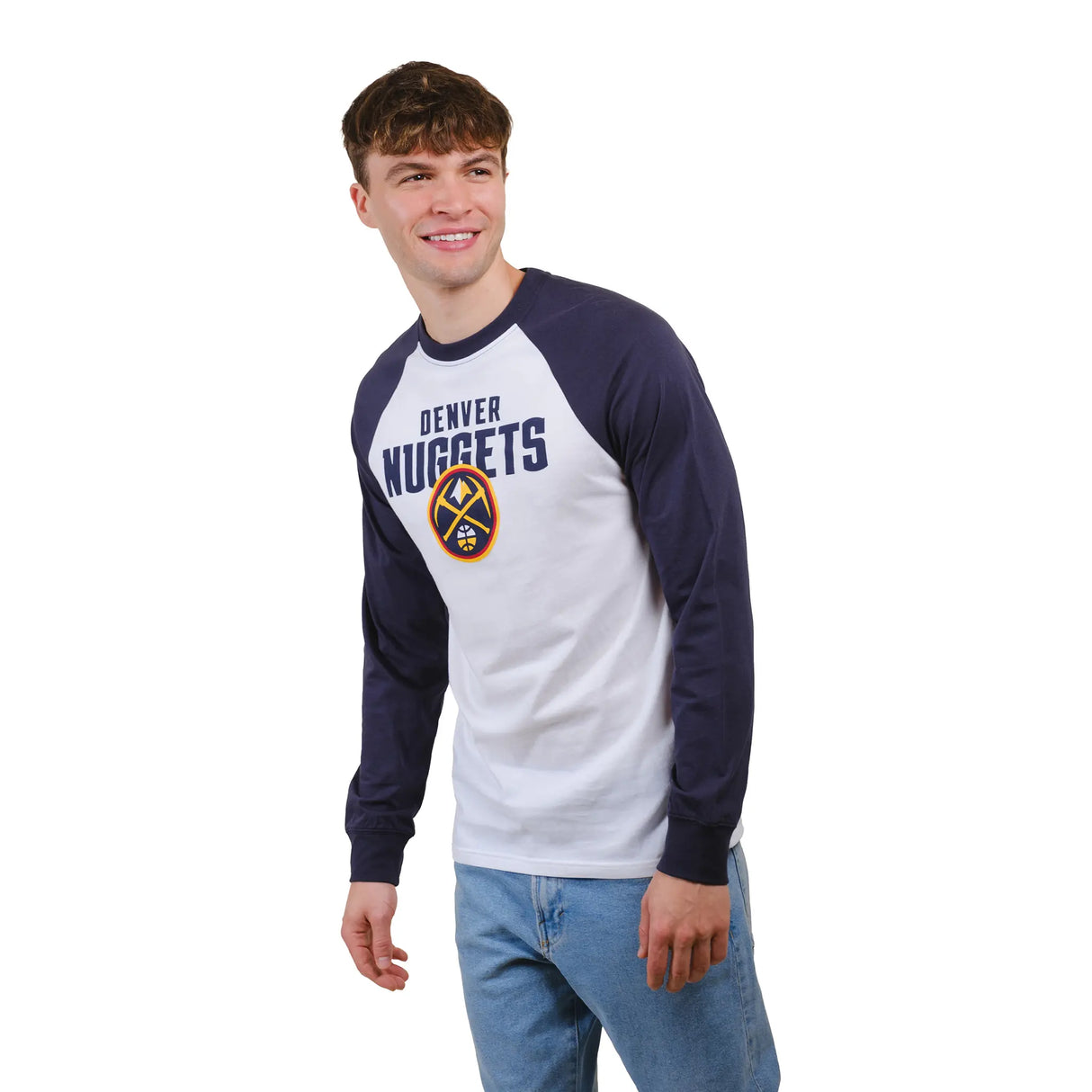 Ultra Game Men’s NBA Official Super Soft Raglan Baseball T-Shirt | Denver Nuggets