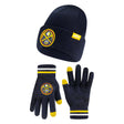 Ultra Game Men's NBA Official Super Soft Winter Beanie Knit Hat with Extra Warm Touch Screen Gloves | Denver Nuggets
