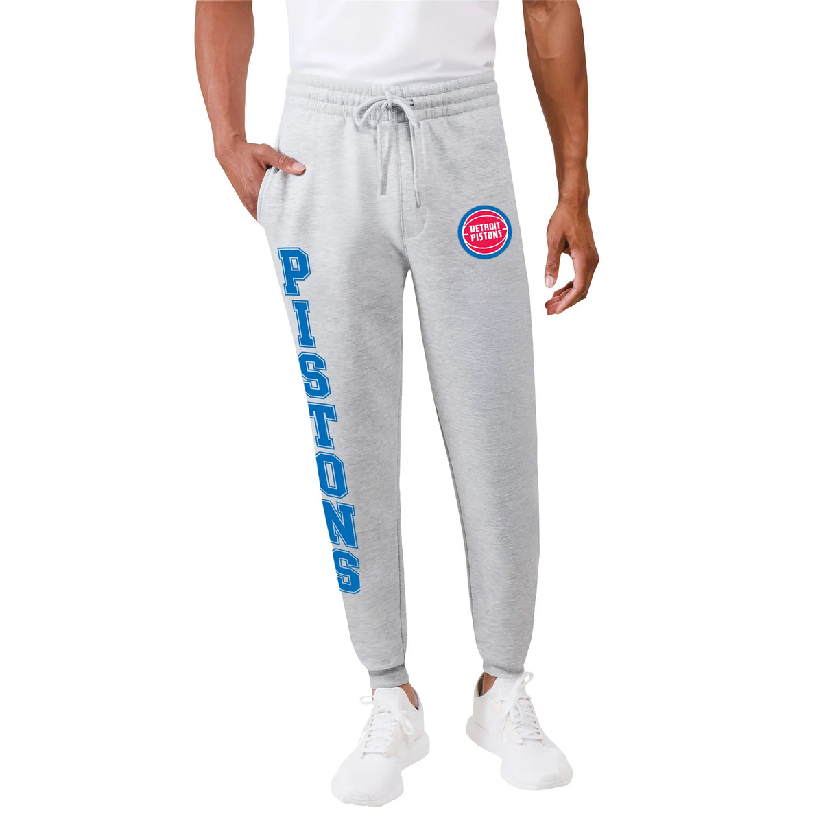 Ultra Game Men's NBA Official Super Soft Team Jogger Sweatpants | Detroit Pistons