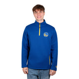 Ultra Game Men's NBA Official Super Soft Quarter Zip Sweatshirt with Zipper Pockets | Golden State Warriors