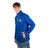 Ultra Game Men's NBA Official Super Soft Quarter Zip Sweatshirt with Zipper Pockets | Golden State Warriors