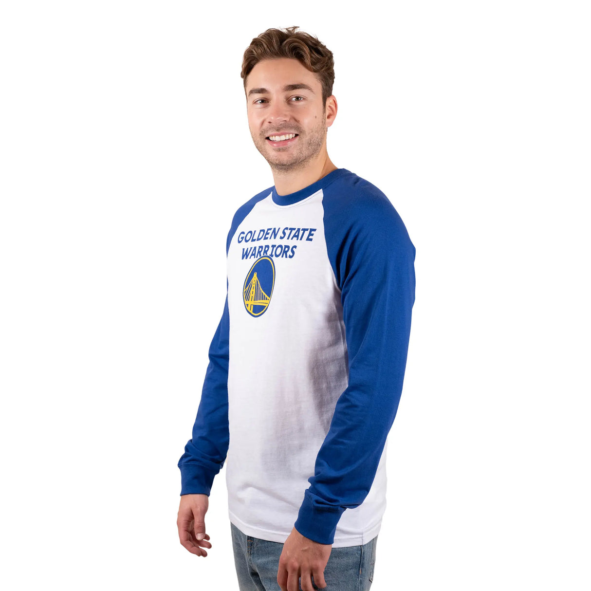 Ultra Game Men’s NBA Official Super Soft Raglan Baseball T-Shirt | Golden State Warriors
