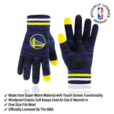 Ultra Game Men's NBA Official Super Soft Winter Beanie Knit Hat with Extra Warm Touch Screen Gloves | Golden State Warriors