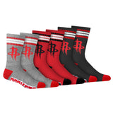 Ultra Game Men's NBA Official Athletic Cushioned Secure Fit Team Crew Socks - 3 Pack | Houston Rockets