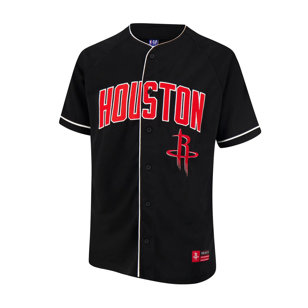 Ultra Game Men’s NBA Official Super Soft Button Down Jersey Baseball Shirt | Houston Rockets