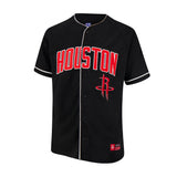 Ultra Game Men’s NBA Official Super Soft Button Down Jersey Baseball Shirt | Houston Rockets