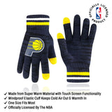Ultra Game Men's NBA Official Super Soft Winter Beanie Knit Hat with Extra Warm Touch Screen Gloves | Indiana Pacers
