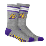Ultra Game Men's NBA Official Athletic Cushioned Secure Fit Team Crew Socks - 3 Pack | Los Angeles Lakers