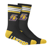 Ultra Game Men's NBA Official Athletic Cushioned Secure Fit Team Crew Socks - 3 Pack | Los Angeles Lakers