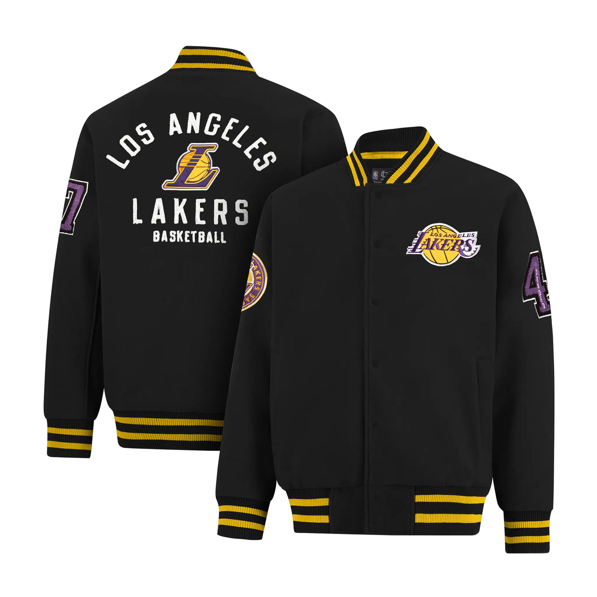 Ultra Game Men’s NBA Official Game Time Varsity Jacket | Los Angeles Lakers