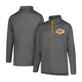 Ultra Game Men's NBA Official Super Soft Quarter Zip Long Sleeve T-Shirt | Los Angeles Lakers