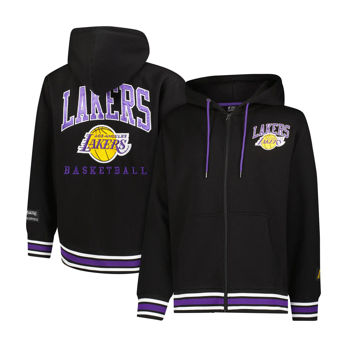 Ultra Game Men's NBA Official MVP Premium Quality Full Zip Hoodie Jacket | Los Angeles Lakers