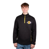 Ultra Game Men's NBA Official Super Soft Quarter Zip Sweatshirt with Zipper Pockets | Los Angeles Lakers