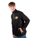 Ultra Game Men's NBA Official Super Soft Quarter Zip Sweatshirt with Zipper Pockets | Los Angeles Lakers