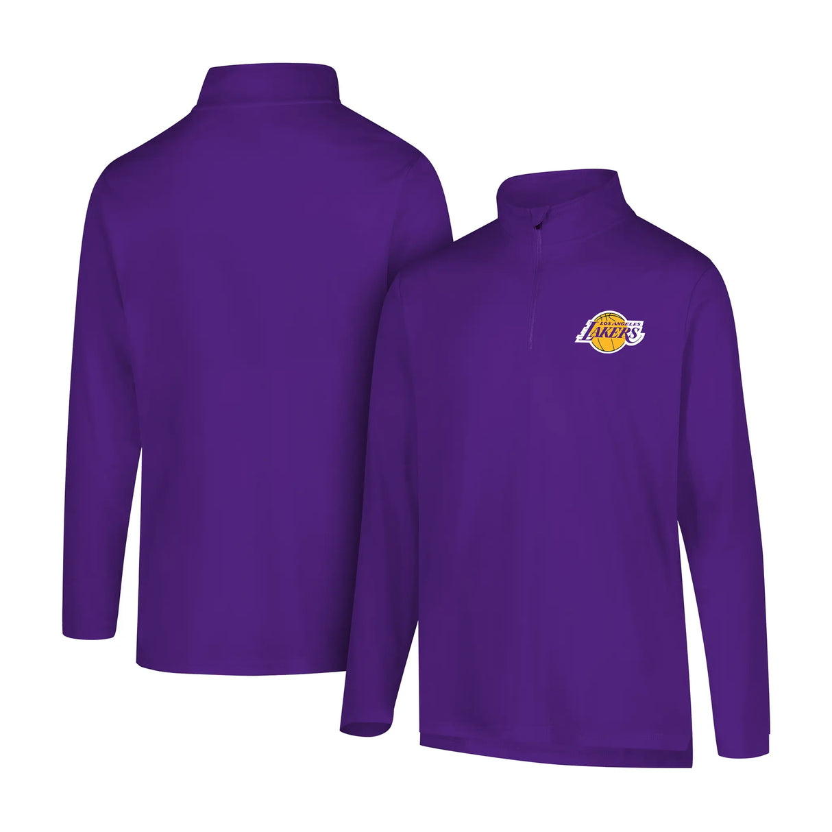 Ultra Game Men's NBA Official Super Soft Quarter Zip Long Sleeve T-Shirt | Los Angeles Lakers