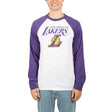 Ultra Game Men’s NBA Official Super Soft Raglan Baseball T-Shirt | Los Angeles Lakers