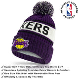 Ultra Game Men's NBA Official Super Soft Winter Beanie Hat with Extra Warm Touch Screen Gloves | Los Angeles Lakers