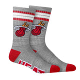 Ultra Game Men's NBA Official Athletic Cushioned Secure Fit Team Crew Socks - 3 Pack | Miami Heat