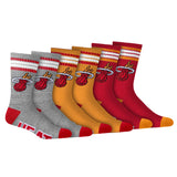 Ultra Game Men's NBA Official Athletic Cushioned Secure Fit Team Crew Socks - 3 Pack | Miami Heat