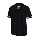 Ultra Game Men’s NBA Official Super Soft Button Down Jersey Baseball Shirt | Miami Heat