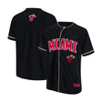 Ultra Game Men’s NBA Official Super Soft Button Down Jersey Baseball Shirt | Miami Heat