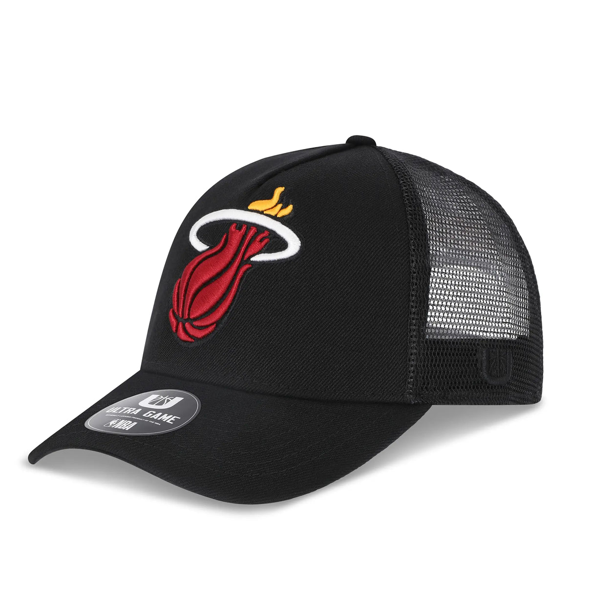 Ultra Game Men’s NBA Official Snap Back All Around The World Trucker Baseball Cap Hat | Miami Heat