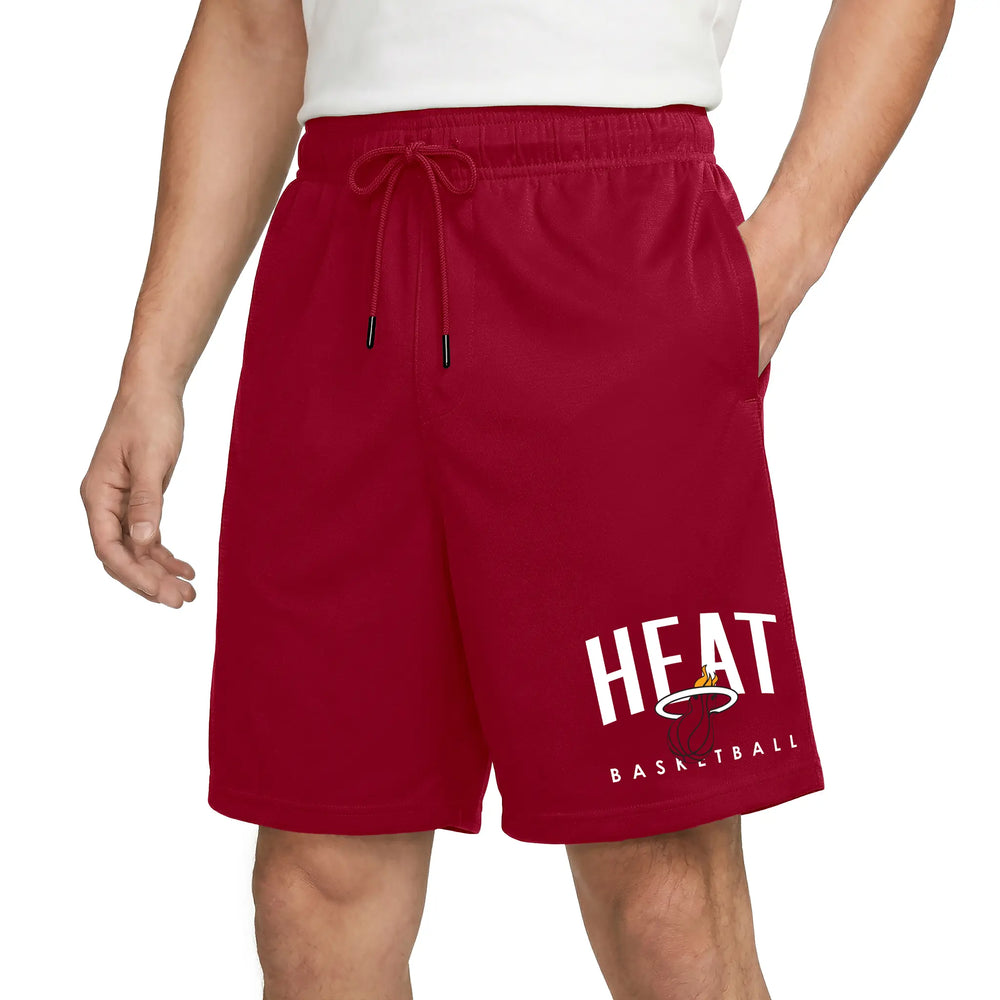 Ultra Game Men’s NBA Official Soft Air Mesh Teamster Basketball Shorts - Classic Fit | Miami Heat