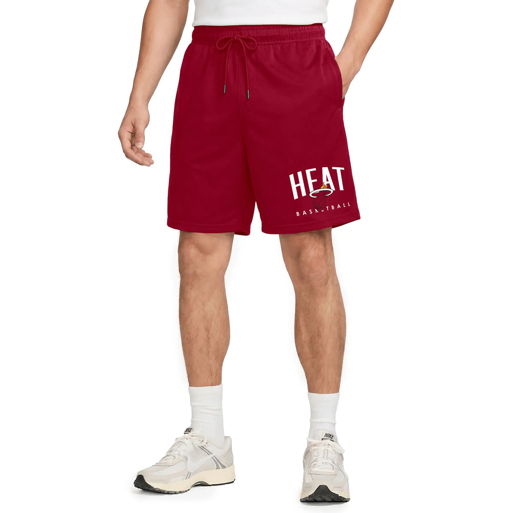 Ultra Game Men’s NBA Official Soft Air Mesh Teamster Basketball Shorts - Classic Fit | Miami Heat