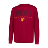 Ultra Game Men's NBA Official Super Soft Game Day Long Sleeve T-Shirt | Miami Heat