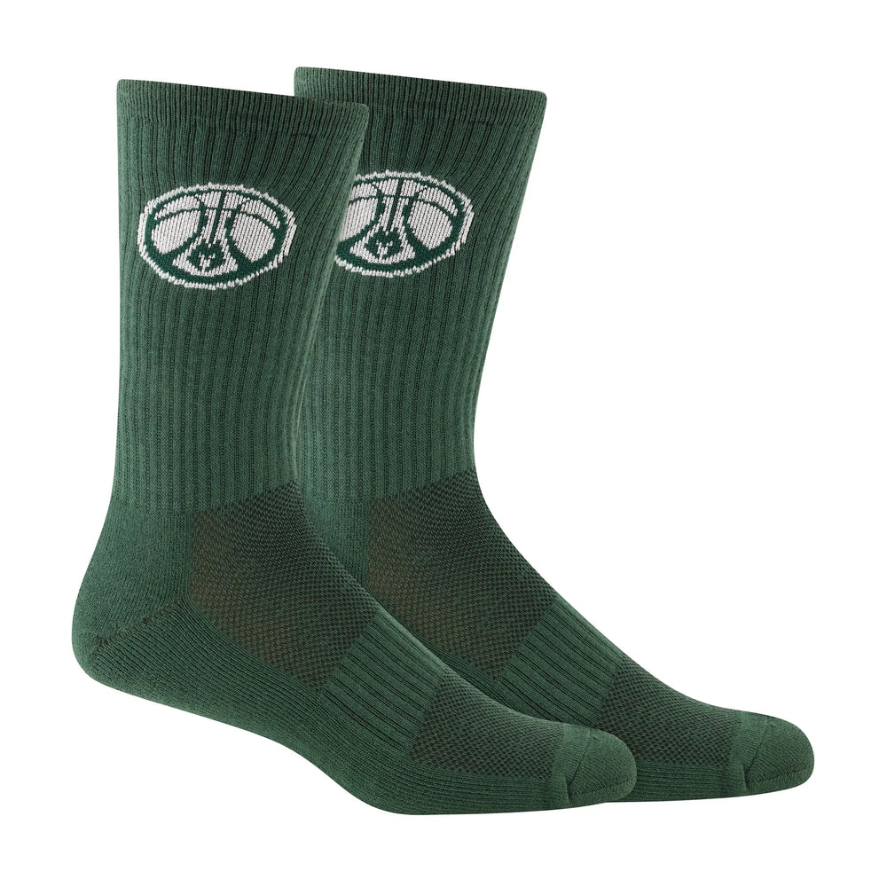 Ultra Game Men's NBA Official Athletic Cushioned Core Logo Team Crew Socks - 3 Pack | Milwaukee Bucks
