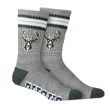 Ultra Game Men's NBA Official Athletic Cushioned Secure Fit Team Crew Socks - 3 Pack | Milwaukee Bucks