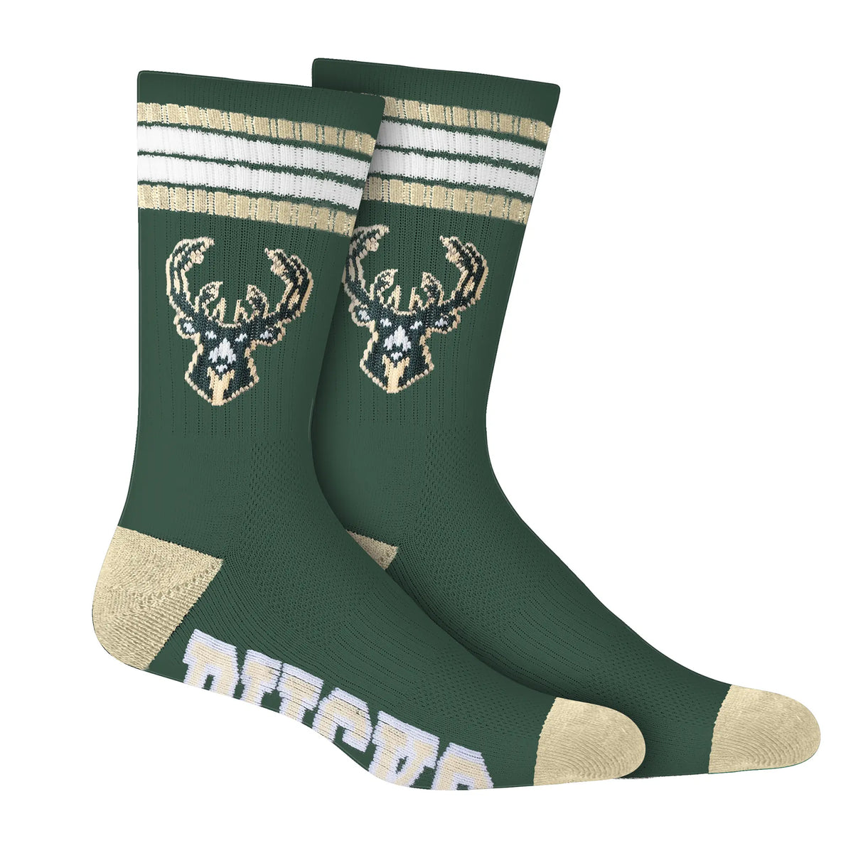 Ultra Game Men's NBA Official Athletic Cushioned Secure Fit Team Crew Socks - 3 Pack | Milwaukee Bucks