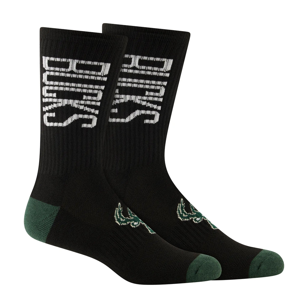Ultra Game Men's NBA Official Athletic Cushioned Vertical Attack Team Crew Socks - 3 Pack | Milwaukee Bucks