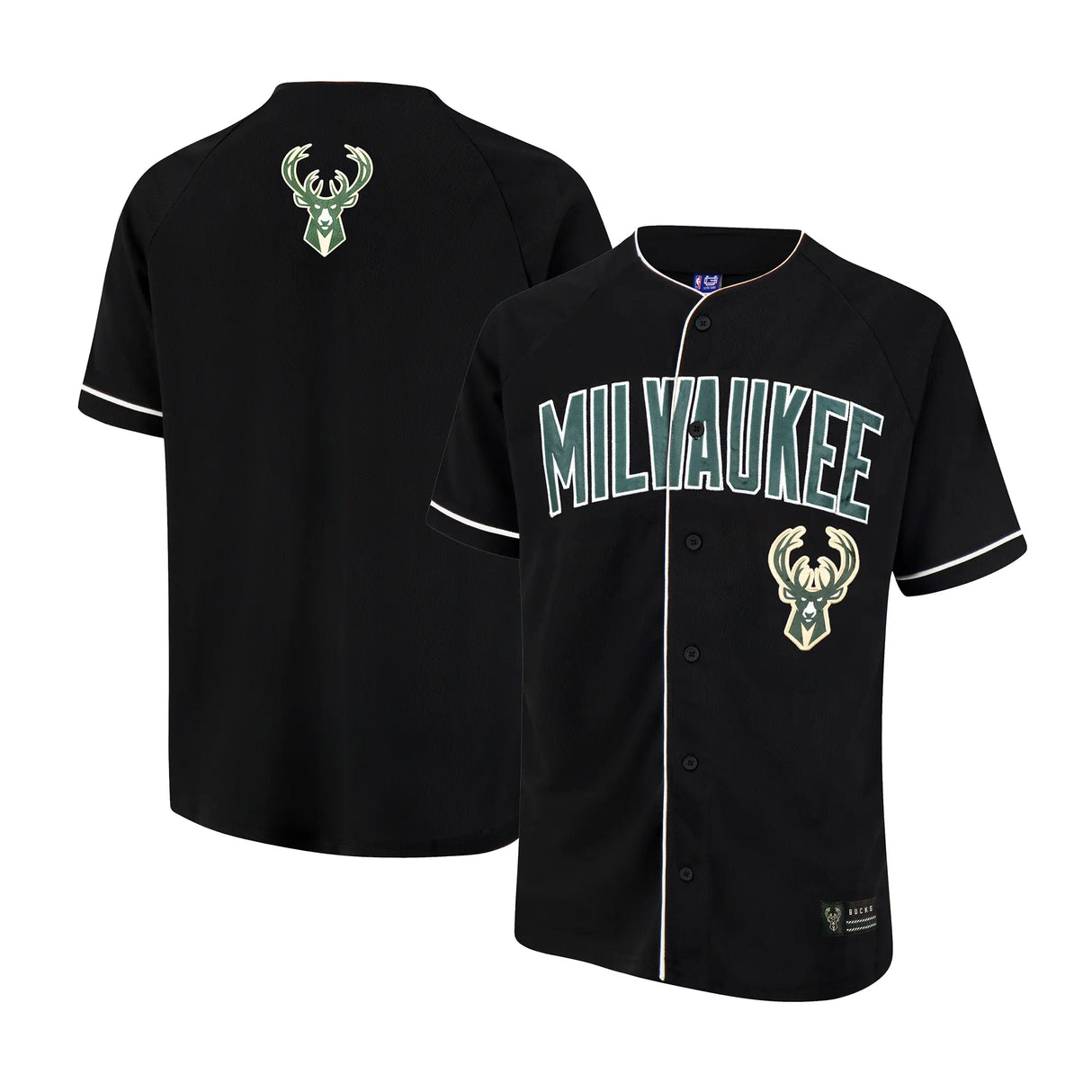 Ultra Game Men’s NBA Official Super Soft Button Down Jersey Baseball Shirt | Milwaukee Bucks