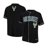 Ultra Game Men’s NBA Official Super Soft Button Down Jersey Baseball Shirt | Milwaukee Bucks