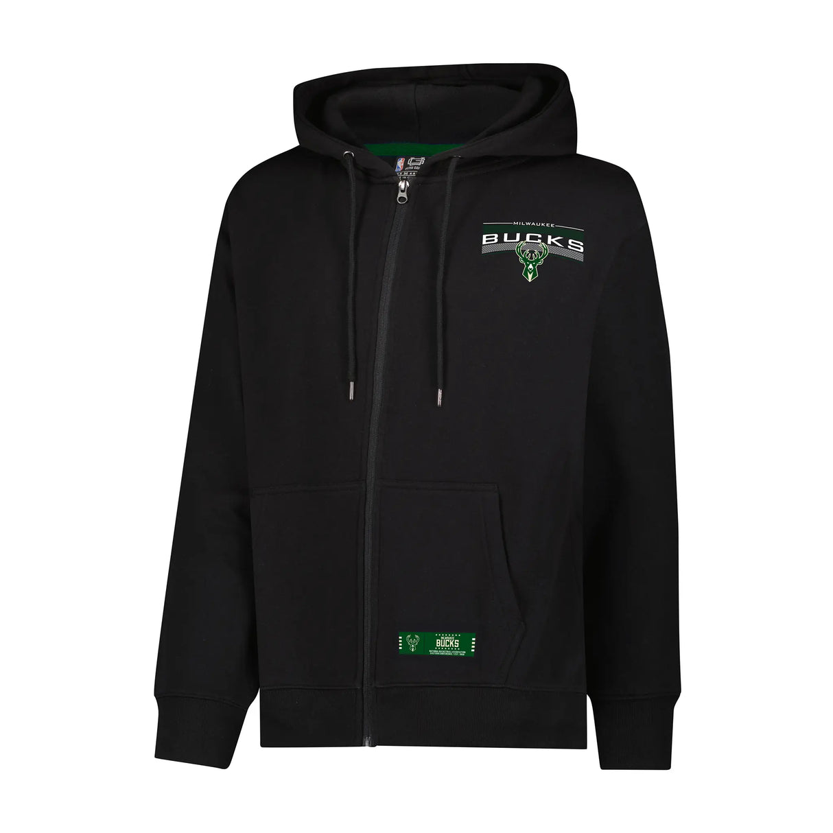 Ultra Game Men's NBA Official Super Soft Driver Full Zip Hoodie Jacket Sweatshirt | Milwaukee Bucks
