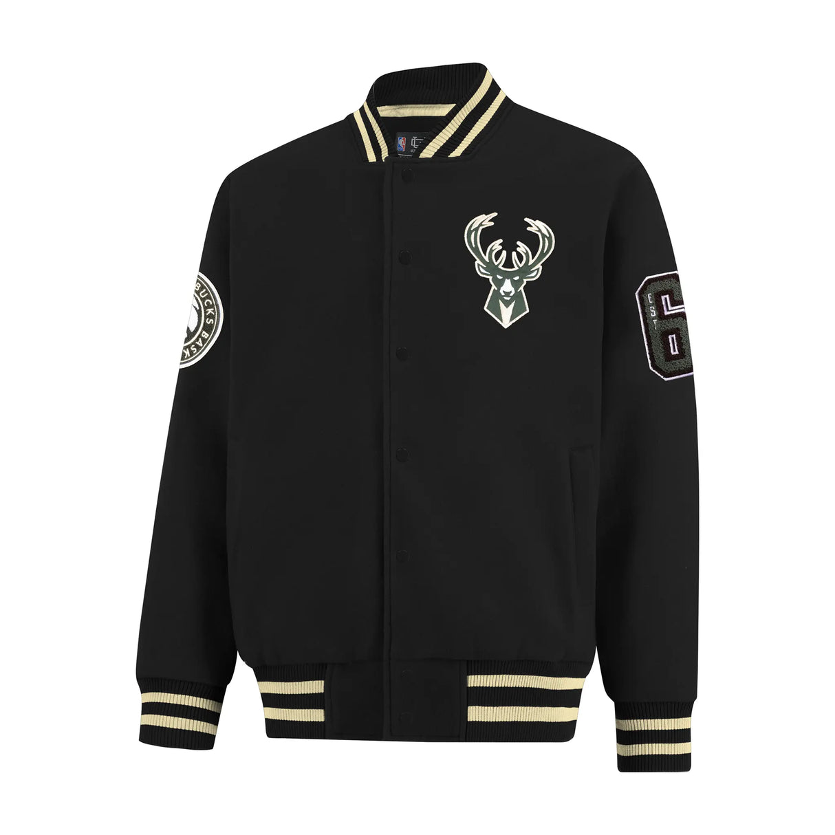 Ultra Game Men’s NBA Official Game Time Varsity Jacket | Milwaukee Bucks