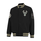 Ultra Game Men’s NBA Official Game Time Varsity Jacket | Milwaukee Bucks