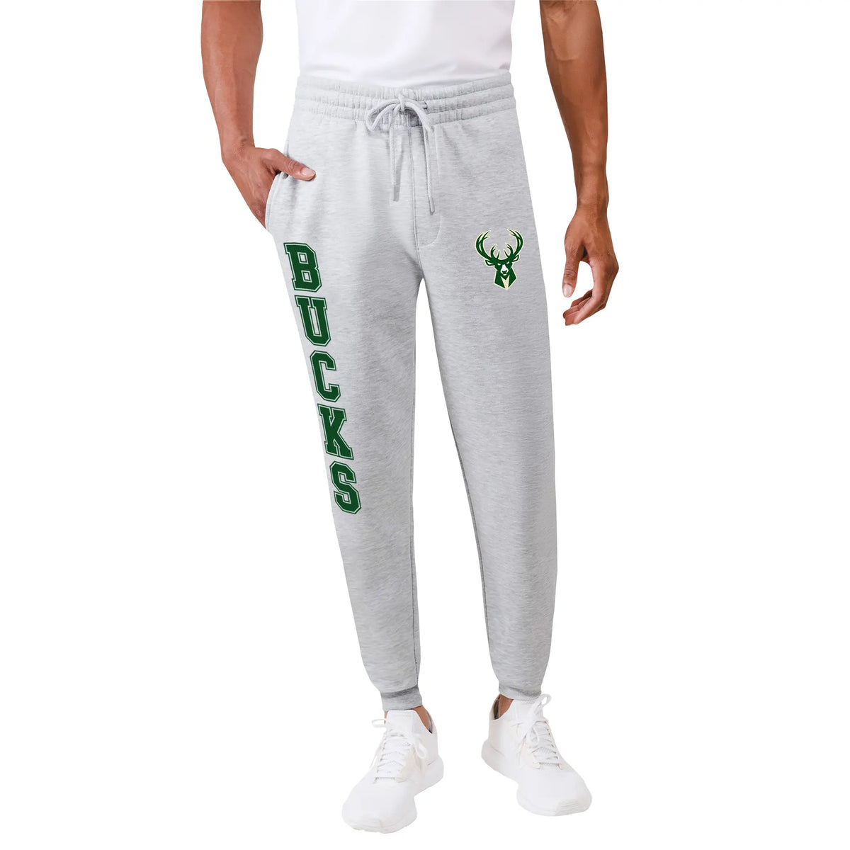 Ultra Game Men's NBA Official Super Soft Team Jogger Sweatpants | Milwaukee Bucks