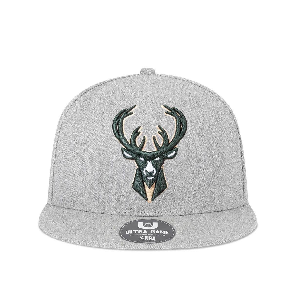 Ultra Game Men's NBA Official Twill Snap Back Ultimate Baseball Cap Hat | Milwaukee Bucks