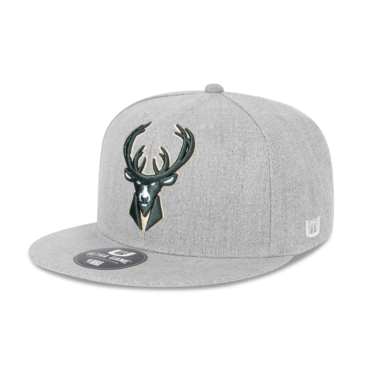 Ultra Game Men's NBA Official Twill Snap Back Ultimate Baseball Cap Hat | Milwaukee Bucks
