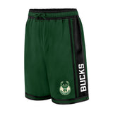 Ultra Game Men's NBA Official Super Soft Air Mesh Game Day Basketball Shorts - Classic Fit | Milwaukee Bucks
