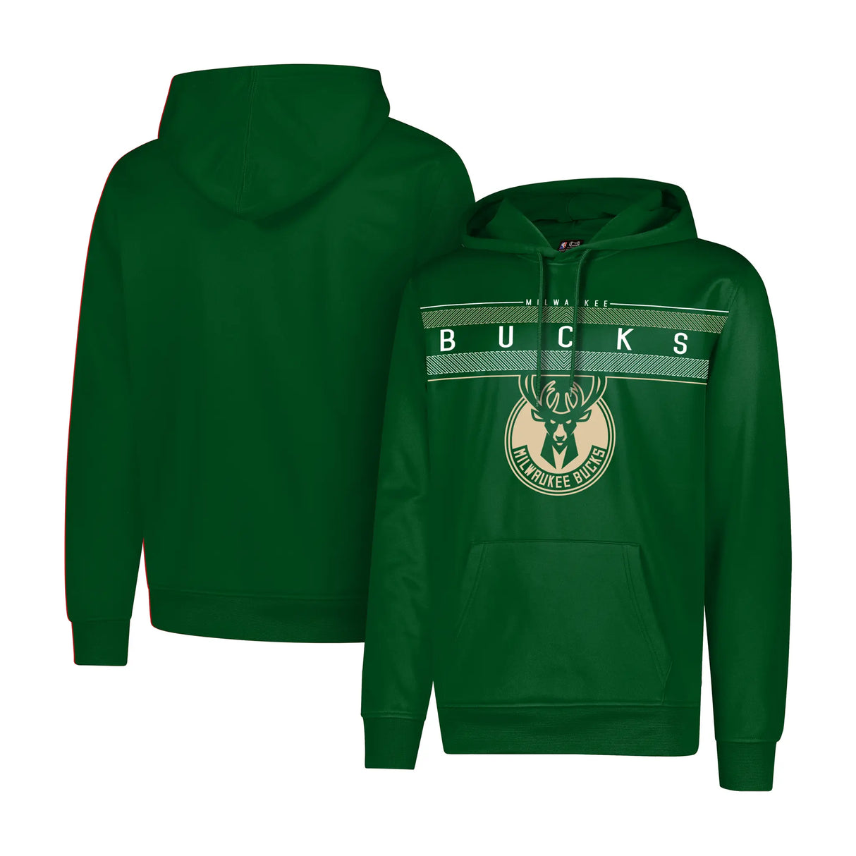 Ultra Game Men's NBA Official Super Soft Midtown Hoodie Sweatshirt | Milwaukee Bucks