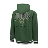 Ultra Game Men's NBA Official MVP Premium Quality Full Zip Hoodie Jacket | Milwaukee Bucks