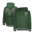 Ultra Game Men's NBA Official MVP Premium Quality Full Zip Hoodie Jacket | Milwaukee Bucks